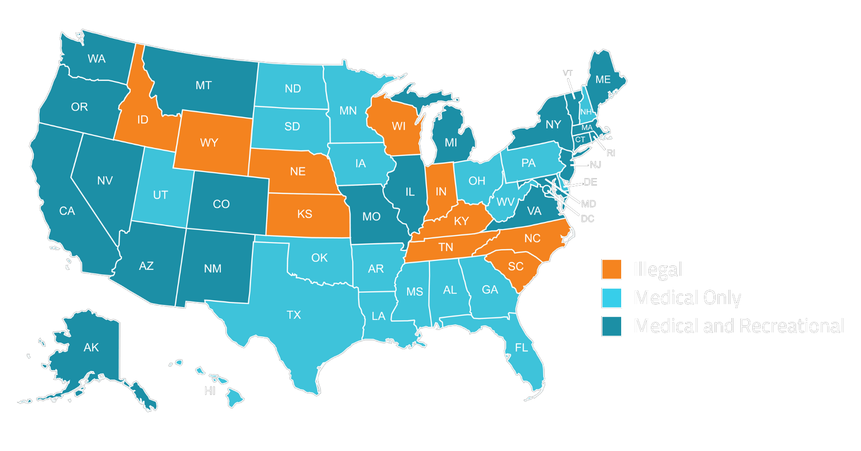 2023 US Cannabis Legality Map