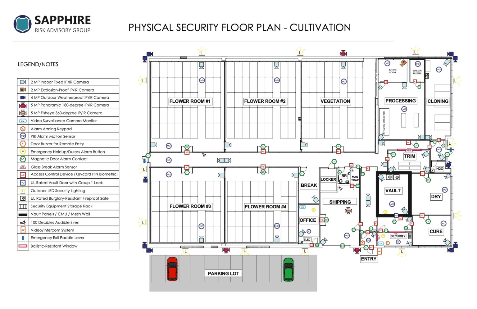 Sapphire Risk - Physical Security Floor Plan Cultivation Facility